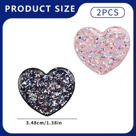 Set of 2 Heart-Shaped Phone Grip Holders – Cute Phone Stands with Kickstand for Smartphones, Anti-Drop Finger Holder for Girls & Women