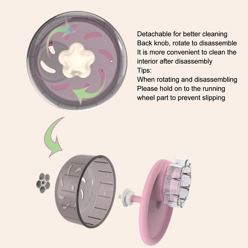 Silent Hamster Exercise Wheel Detachable Prevent Slip Quiet Hamster Running