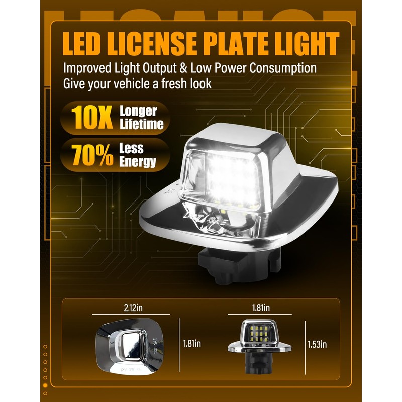 LESAUCE Upgraded LED License Plate Lights For 1988-2000 Chevy C/K-Series