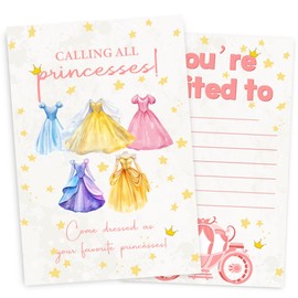 Doguiei Princess Birthday Party Invitations, Fairy Tale Themed Party Invitations Card for Boys Girls (30 Cards & 30 Envelopes)