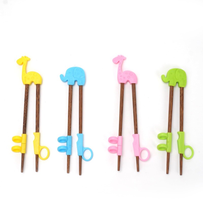 VANANA Training Chopsticks, 4 Pairs Kids Children Chopsticks Reusable Bamboo