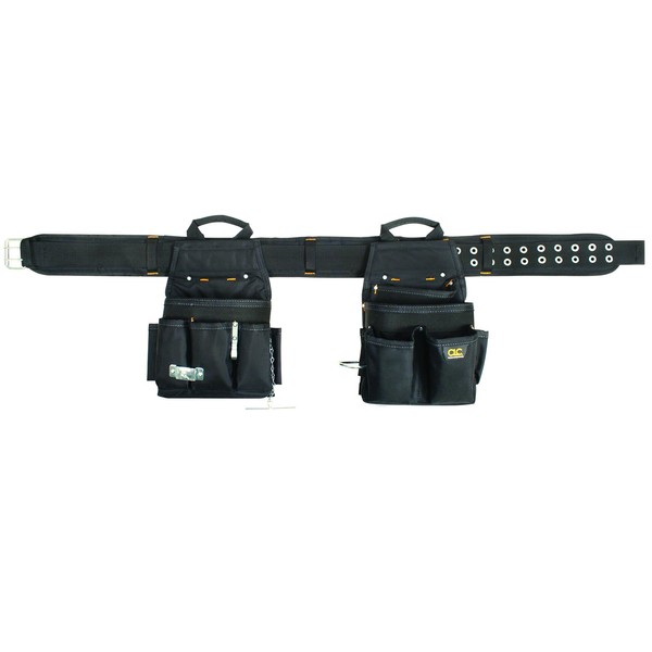 CLC Custom Leathercraft 5609 3 Piece Electrical Combo Tool Belt, 20 Pocket, Black, 29-46 inches