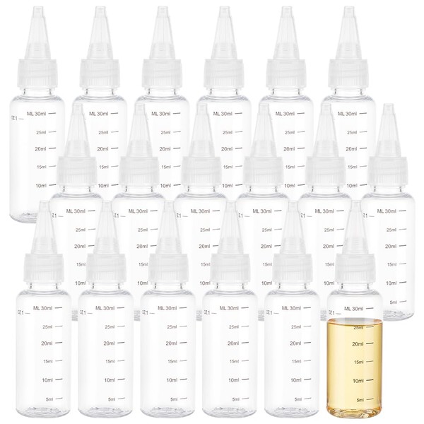 BENECREAT 18 x 30 ml Transparent Plastic Squeeze Bottles with