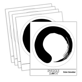 Enso Zen Buddhism Infinity Circle Waterproof Vinyl Phone Tablet Laptop Water Bottle Car Window Bumper Decal Sticker Set - 5 Pack - Gloss Finish - 3.0"