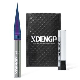 XDENGP 15 Degree V Groove Router Bit for CNC, Carbide V Groove Bit 0.005" Tip Width 1/4 Inch Shank with NACO Coated, CNC Carving Bits for Engraving and Signmaking Carving