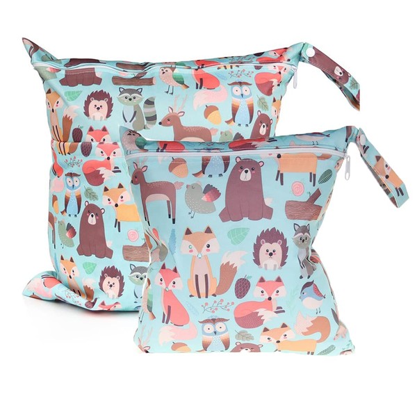 Wet Dry Bag for Cloth Diapers, 2PCS Waterproof Reusable Wet