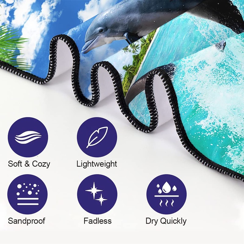 Violetpos Quick Drying and Lightweight Beach Towels, Beach Towel, Large,