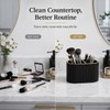 GORESE Makeup Brush Holder,Makeup Organiser Vanity Organiser PU Leather Cosmetics