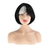 Dsimeig schwarz und weiß Bob Perücke kurz gerade mit Bangs