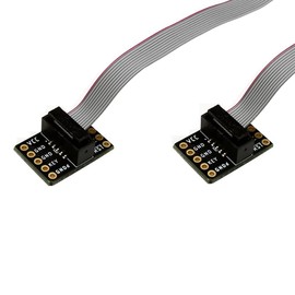 Treedix JTAG Breakout Board Adapter Converter SWD Breakout Jtag Debug Board with 2 Rows 1.27 mm Pitch 10 Pins Female to Female IDC Male Flat Flexible Grey Flat Band Jumper Cable 200 mm