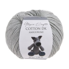 Utopia Crafts Amigurumi Cotton DK Yarn for Crochet and Knitting 50% Cotton, 50% Acrylic Blended, 50g (1, Light Grey)