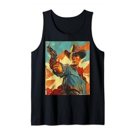 Retro Vintage 1950s Western Ranch Cowboy Hat Desert Art Tank Top