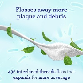 GuruNanda Expandable Waxed Dental Floss for Gentle, Deep Cleaning Wide Teeth Flossing - Peppermint Flavor - 55 Yards