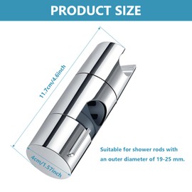 LIAMGUS Shower Head Holder, Shower Head Holder Replacement, Adjustable Shower Head Holder, for Slide Bar,Detachable Slider Clamp Bathroom Replacement, 360 Degree Rotation Sprayer Holder