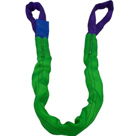 YUZENET 2" x 5' Lifting Slings Straps Polyester Heavy Duty Web Slings 4400 Lbs Vertical, 3520 Lbs Choker, 8800 Lbs Basket (Green/Purple)