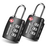 2 Pack TSA Approved Travel Luggage Locks, Combination Lock Alloy