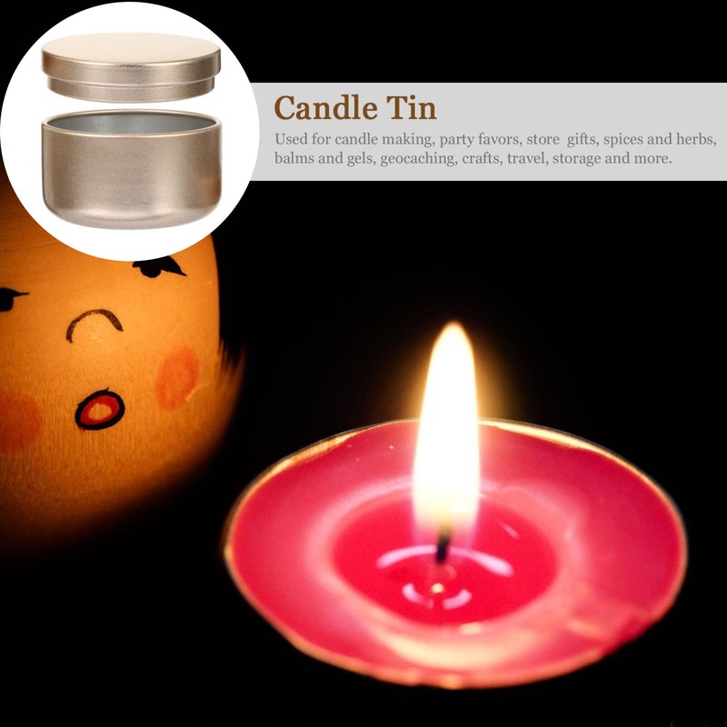 FRCOLOR Contenedores De Metal Para Velas 2.04X2.04X1.37In Latas Reutilizables Para