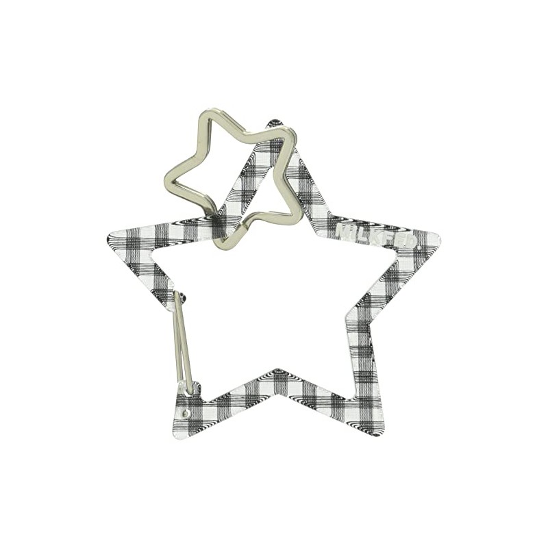 Milkfed Neo Star Carabiner Gingham Women's Key Chain, Black