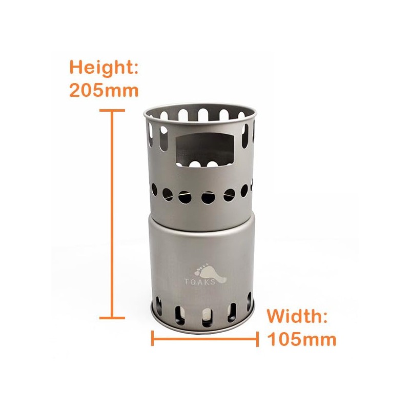 TOAKS Titanium Large Collapsible Wood Burning Stove – Ultralight, Compact