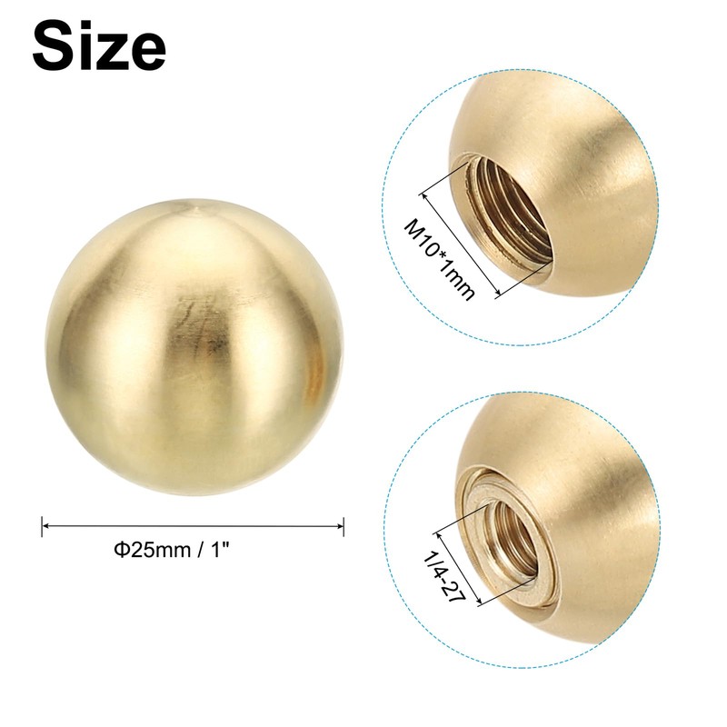 PATIKIL 25mm Ball Lamp Finials Caps Knob, 4 Set Solid