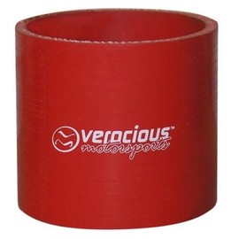2-1/4" ID Verocious Silicone Coupler, 3" Long, 3 Ply Polyester, Red