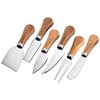 Guojanfon 6 Piece Cheese Knives Set with Wooden Handle, Mini