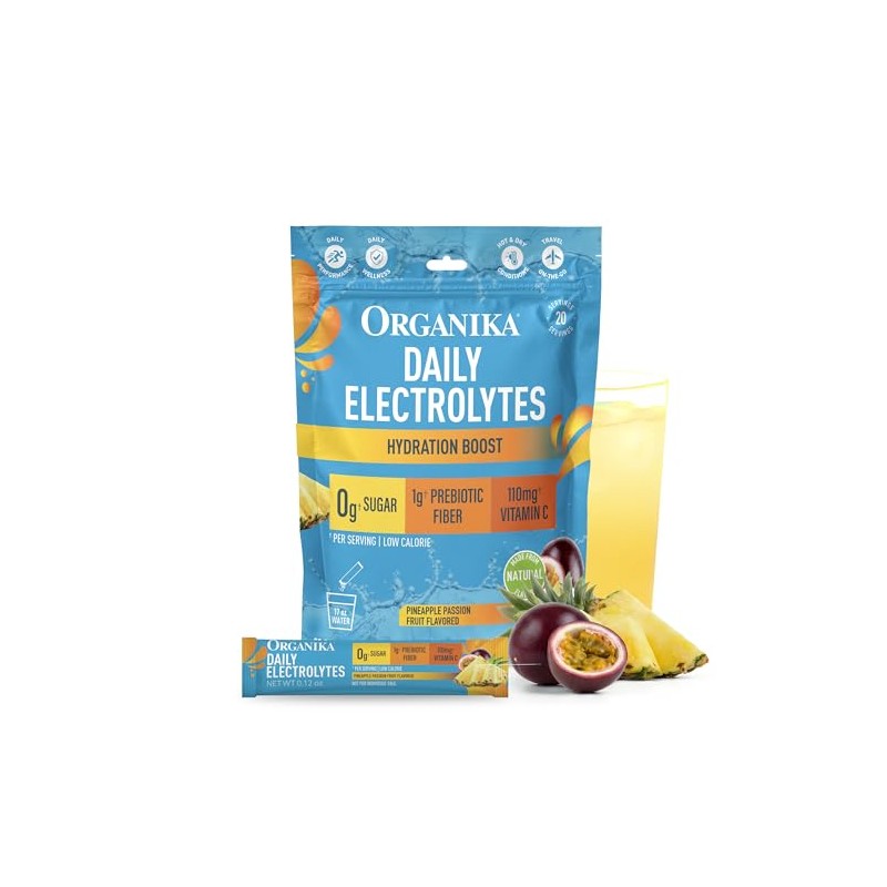 Organika Electrolitos en Polvo Piña y Maracuyá con Prebióticos 20