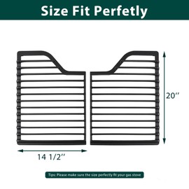 W10594440 Burner Grates Stove Replacement Parts for Whirlpool Gas Stove Range Grate Whirlpool Amana Ikea WCG55US0HS WCG55US0HS00 30’’ 4 Burner Kit Wetstone Grate Cast Iron Cooktop Surface Grates 2 Pcs