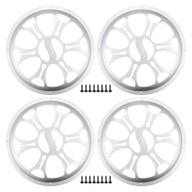 A ABSOPRO 10 Inch Round Speaker Grille Cover with Screws Silver Tone Set of 4