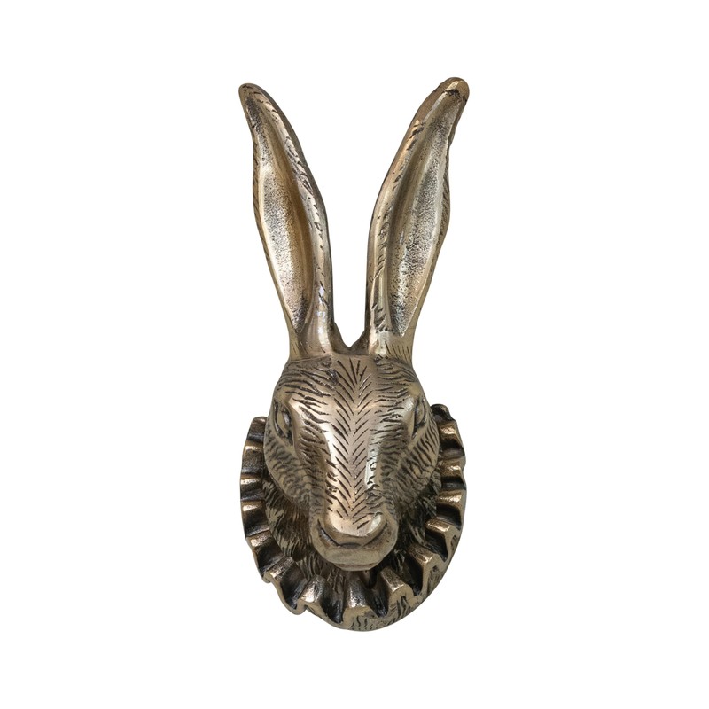 Creative Co-Op Cast Aluminum Rabbit Head with Ruff Collar Wall