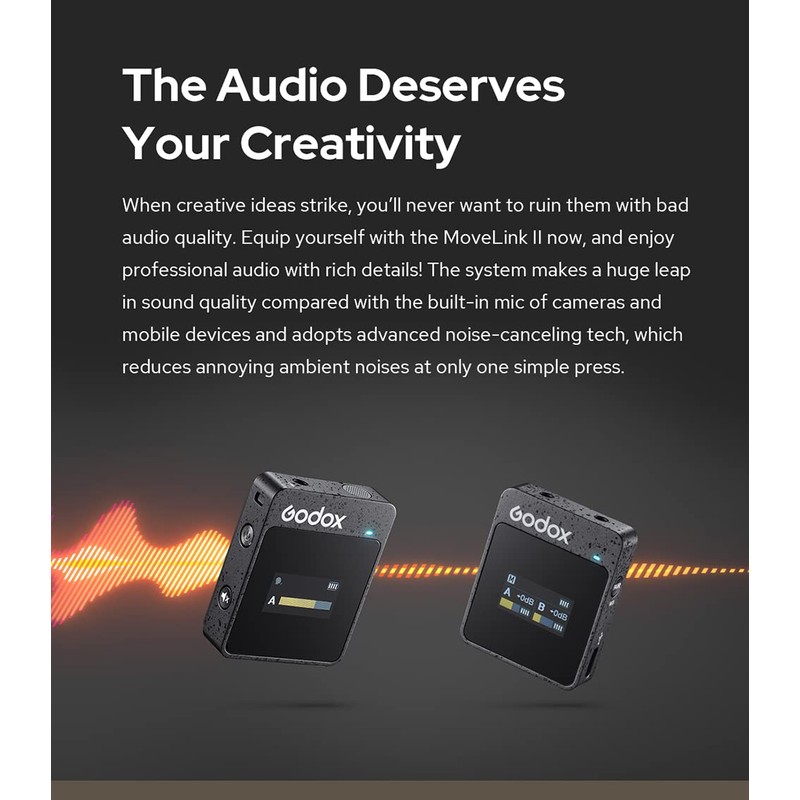 GODOX MoveLink II M1 Wireless Microphone System with 1x Omnidirectional