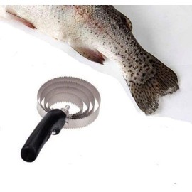 WYZBEN Commercial Heavy Duty Stainless Fish Scaler Scale Remover Spring Steel 4 Rings