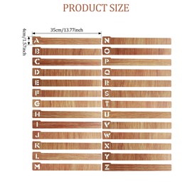 OKYMOTOR Vinyl Record Dividers, Alphabetical A-Z Wooden Record Holder Organizer Guides, Bookshelf Markers for Shelves CDs, Albums, Books