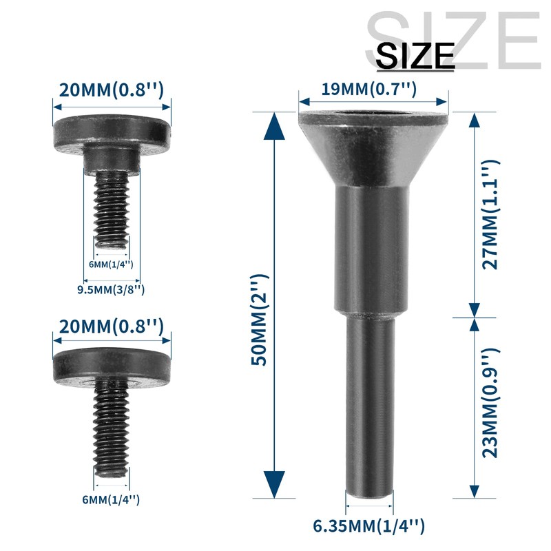 Baisiky 4 Pack Mounting Mandrel 3/8" & 1/4" Arbor Hole