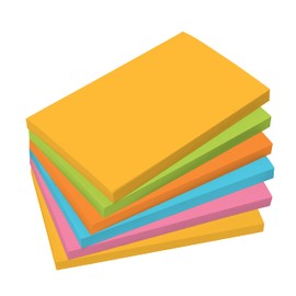 SIGEL BA127 Sticky Notes for Agile Work, 5 Colours (Yellow, Green, Orange, Pink, Blue) Rectangular, 12.5 x 7.5 cm, 6 Pads of 100 Sheets