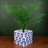 Leaf Ceramic Indoor Cachepot Planters, Blue White Floral Print, 12cm