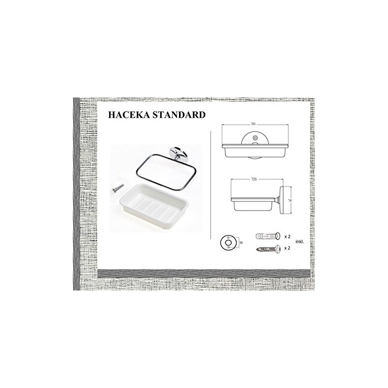 Haceka Seifenhalter Standard mit Kunststoffeinsatz, Plastik, Silber, 15 x 15