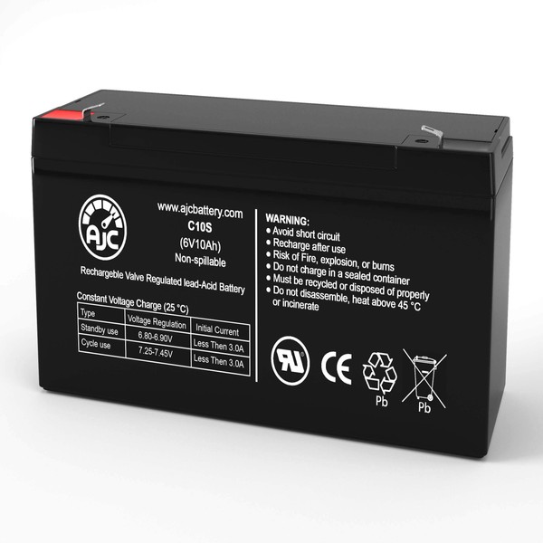 Uniwell SLA0955 6V 10Ah Sealed Lead Acid Battery - This is an AJC Brand Replacement