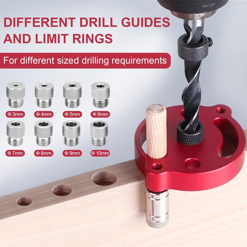 Jortmrd Woodworking Drilling Aid, Drill Hole Centre Finder, Vertical Self-Centring