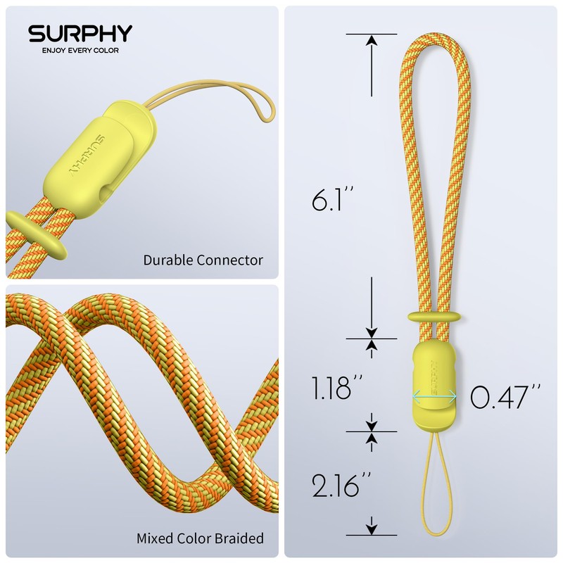 SURPHY Wrist Strap Lanyard for Phone, 2 Pack Adjustable Combination