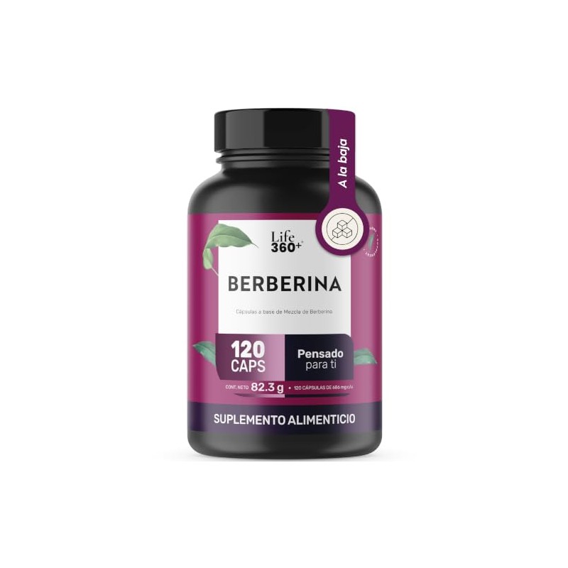 LIFE 360+ Berberina HCL Extracto | 120 cápsulas | 1000