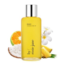 Aceite corporal de uso diario (Missy): aceite corporal con aroma a frangipani y mandarina verde con aceite de girasol, aceite de oliva y aceite de semilla de rosa mosqueta para hidratar y nutrir la pi
