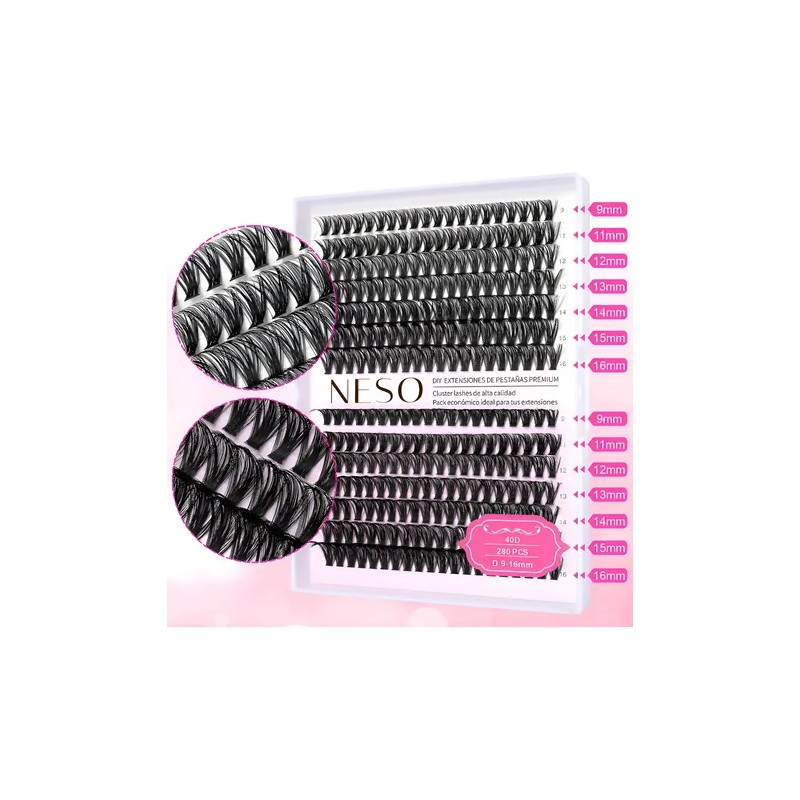 Kit De Extensiones De Pestaña 40d Neso Lash Natural Curve
