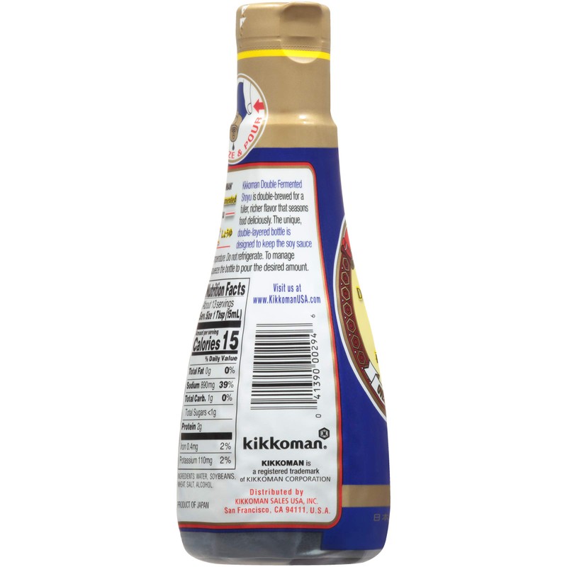 Kikkoman Sauce Soy Double Fermentd, 6.8 Fl Oz (Pack Of
