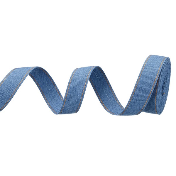PATIKIL 1" Denim Ribbon, 1 Roll 5.5 Yard Layering Jean