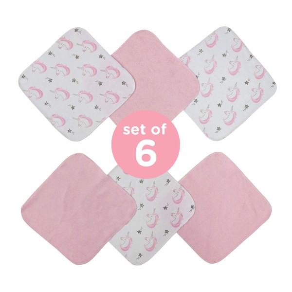 Neat Solutions - Juego de toallas de rizo de tela sólido, Rosa (Pink unicorn), 6pc