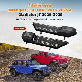 Upgraded Metal Front Door Pocket Storage Box Fits for Jeep Wrangler JL JLU 4XE 2018-2025 & Gladiator JT 2020-2025 Accessories Door Side Insert Organizer Molle Panels 2PCS (Not for Power Seats)