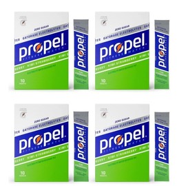EXCKICKS Propel Zero Sugar Electrolyte Powder Packets, 10 count pack of 4, Kiwi