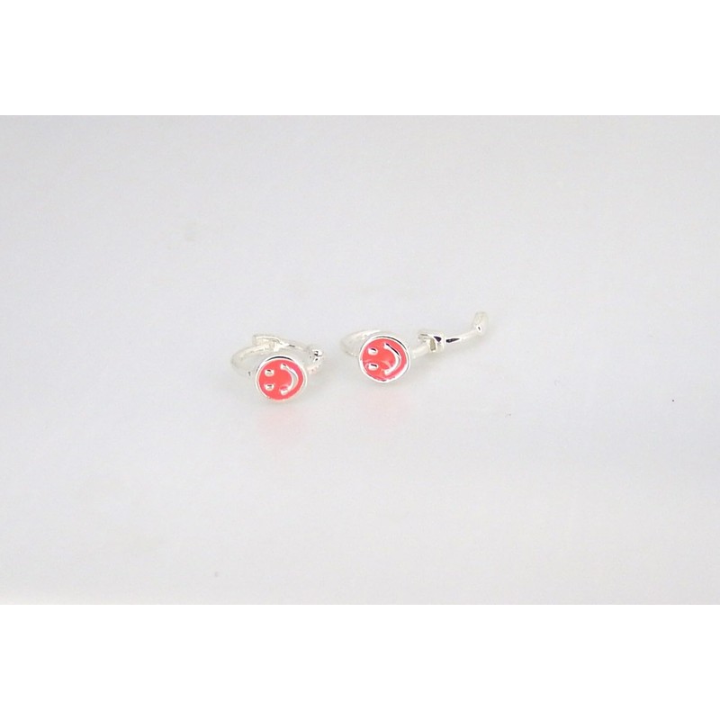 SILVER 925 Anna Flair AE223035 Colorful Smile One Touch Earrings,