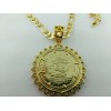 Unbranded Aztec Calendar Luxury pendant Centenario coin with Figaro Chain